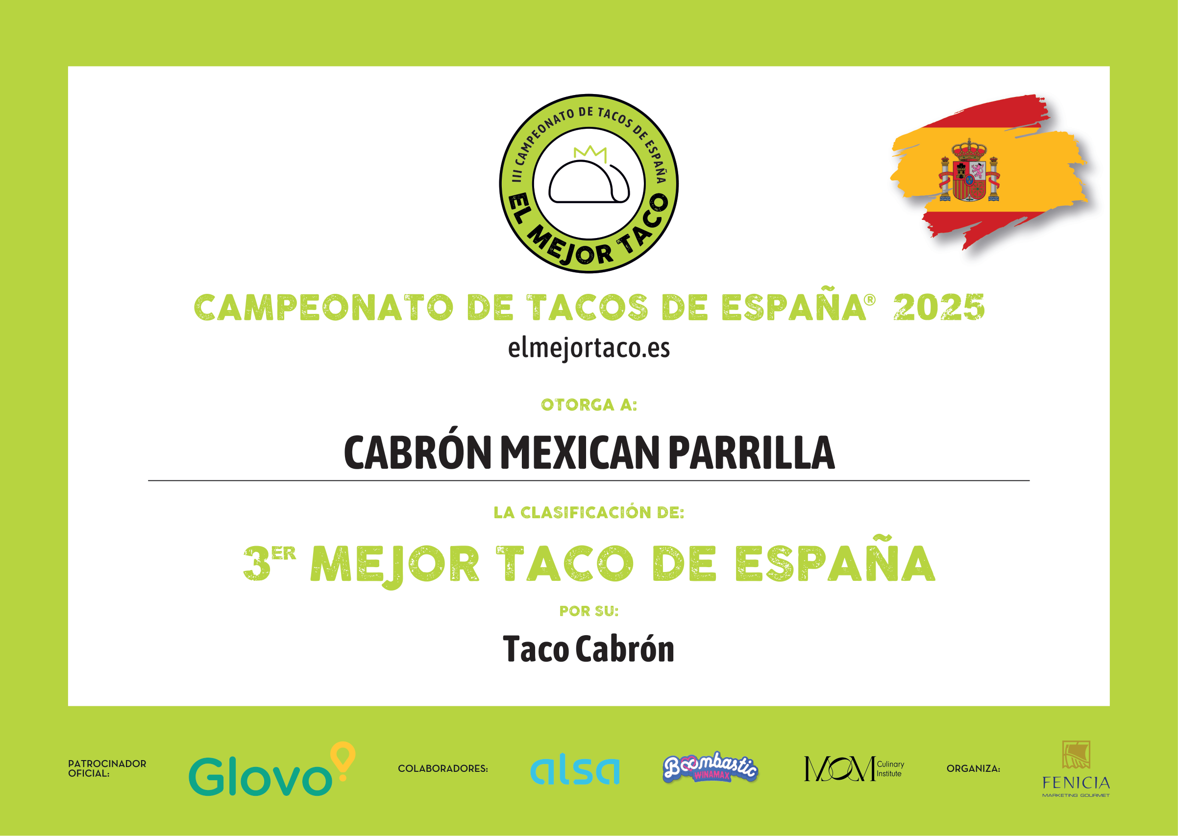 Taco Cabrón — Tercer mejor taco de Madrid